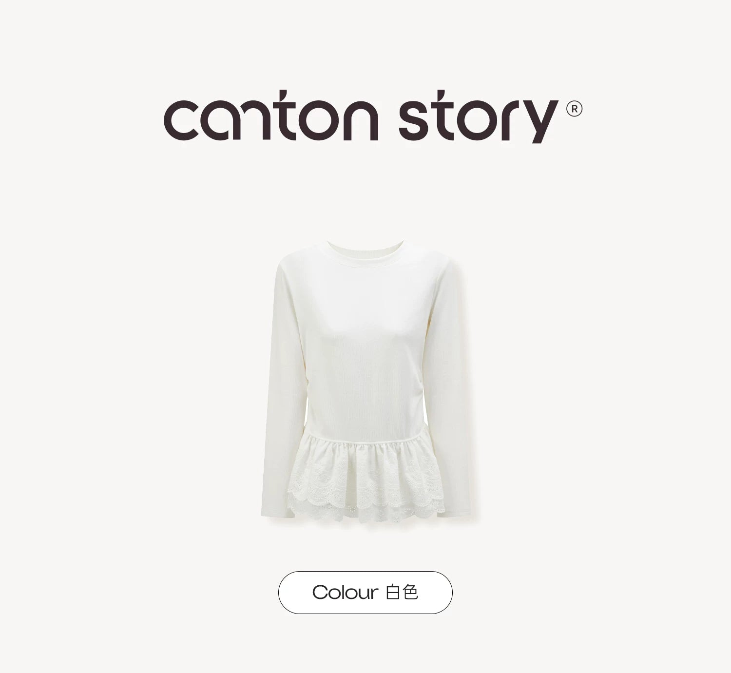 Cantonstory Crew Neck Lace Long Sleeve
