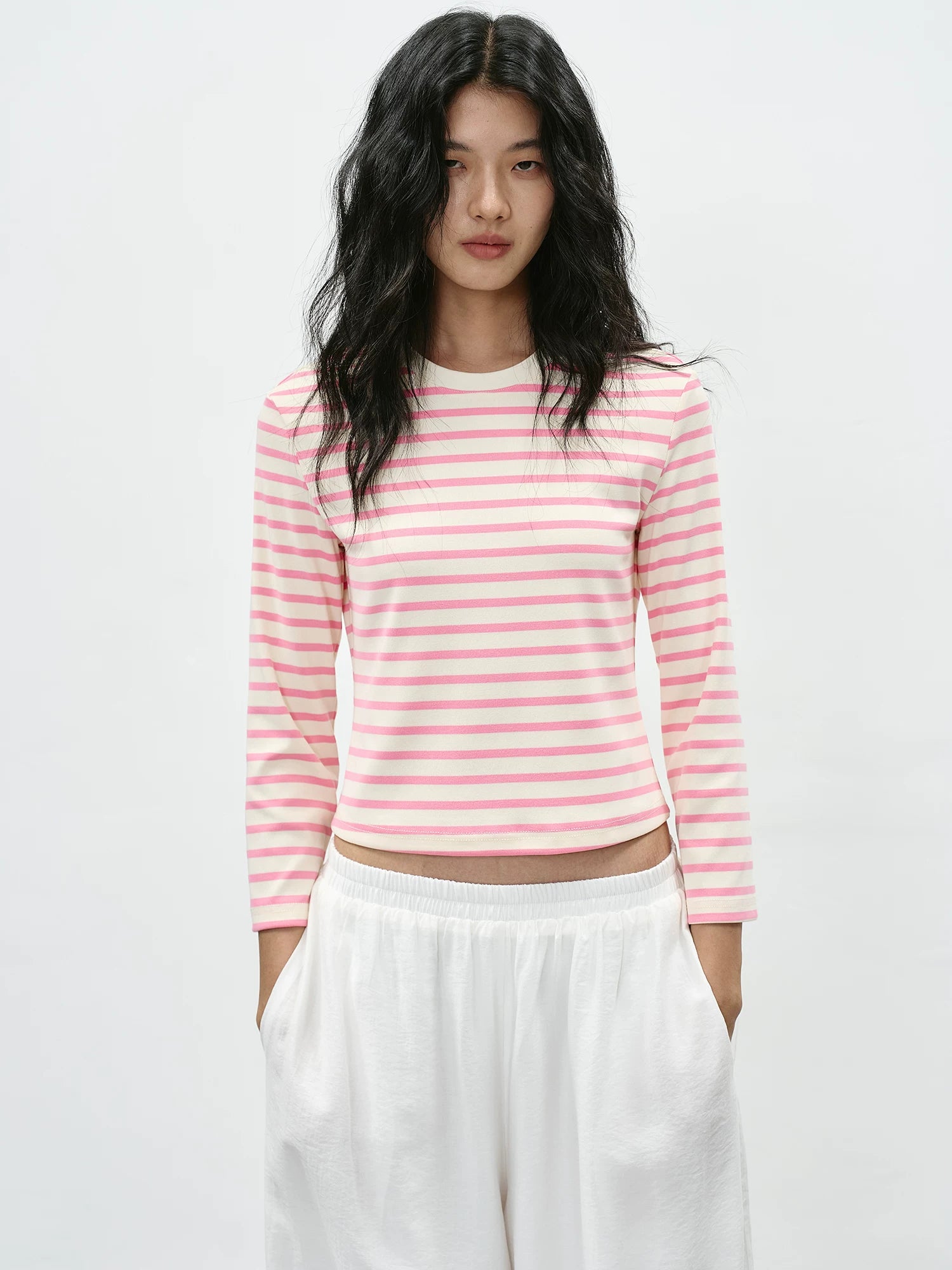 EIGHTHMONTH Striped Short Casual Long Sleeve
