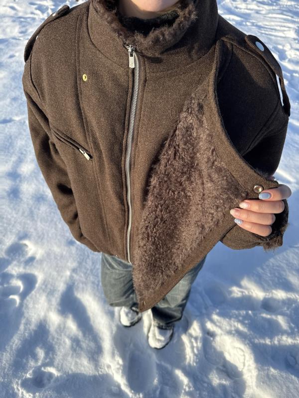 EME Stand-up Collar Tooling Wool Seat Mountain Carving Woolen Thickened Fleece Jacket