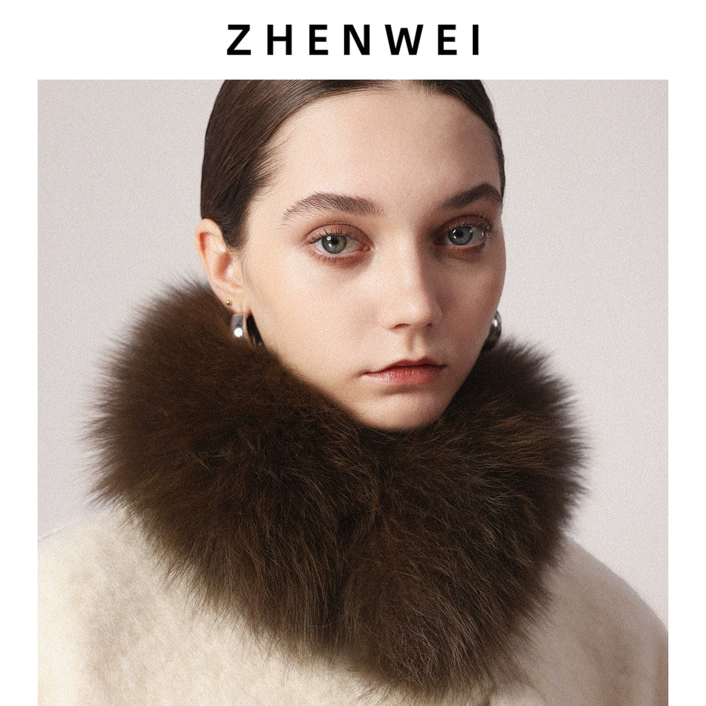 ZHENWEI Real Fox Fur Scarf