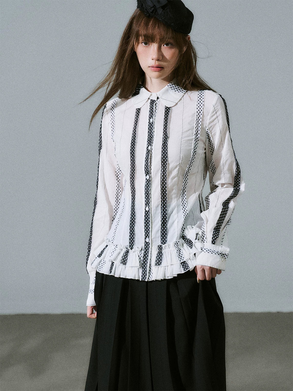 LOST FOREST Vintage Skinny Versatile Pleated Skirt Set