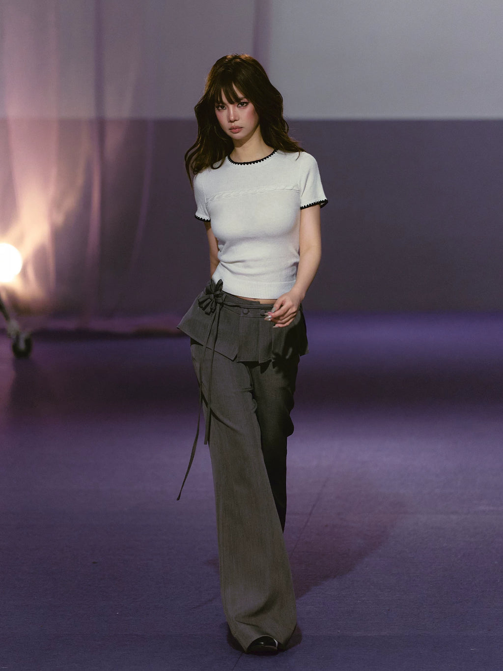AGAM Fake Two-piece Pleated Straight Trousers
