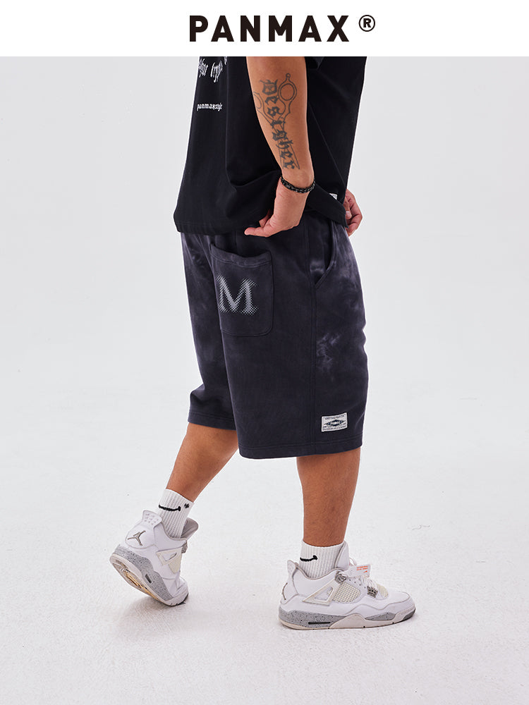 PANMAX Tie-dye Loose Straight Casual Five-point Pants