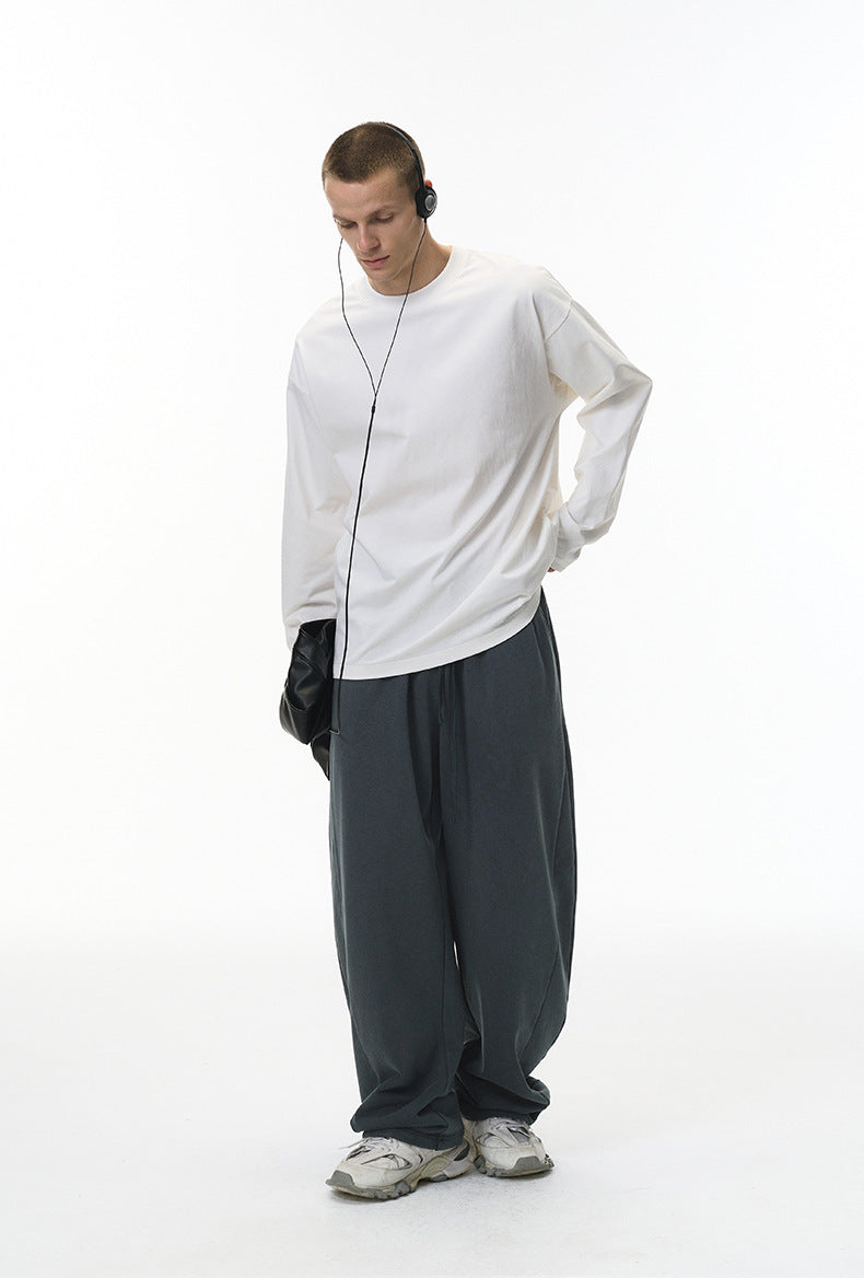 Inflation Casual Wide-leg Washing Scimitar Sweatpants