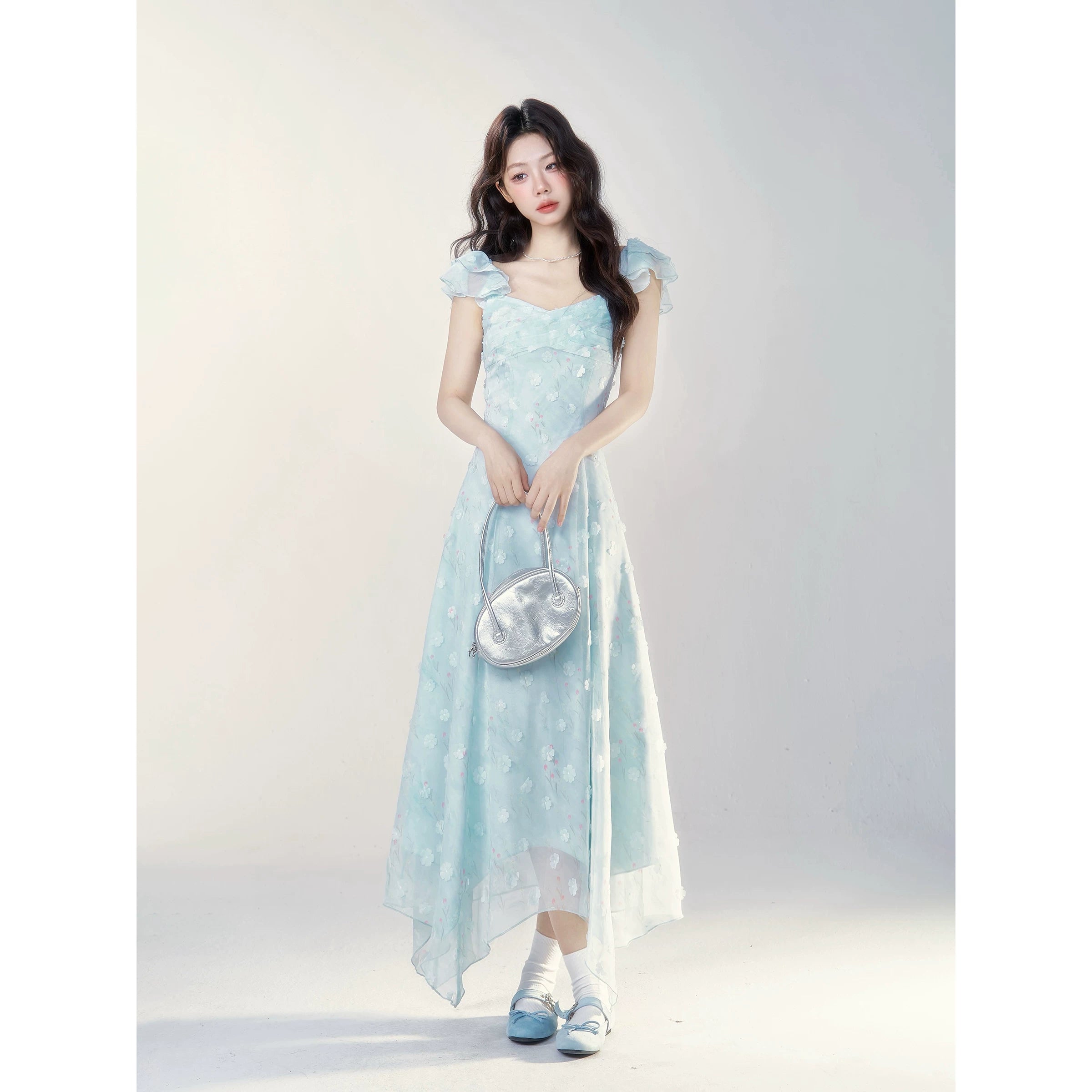 Wildberry Temperament Sweet Floral Waist Dress