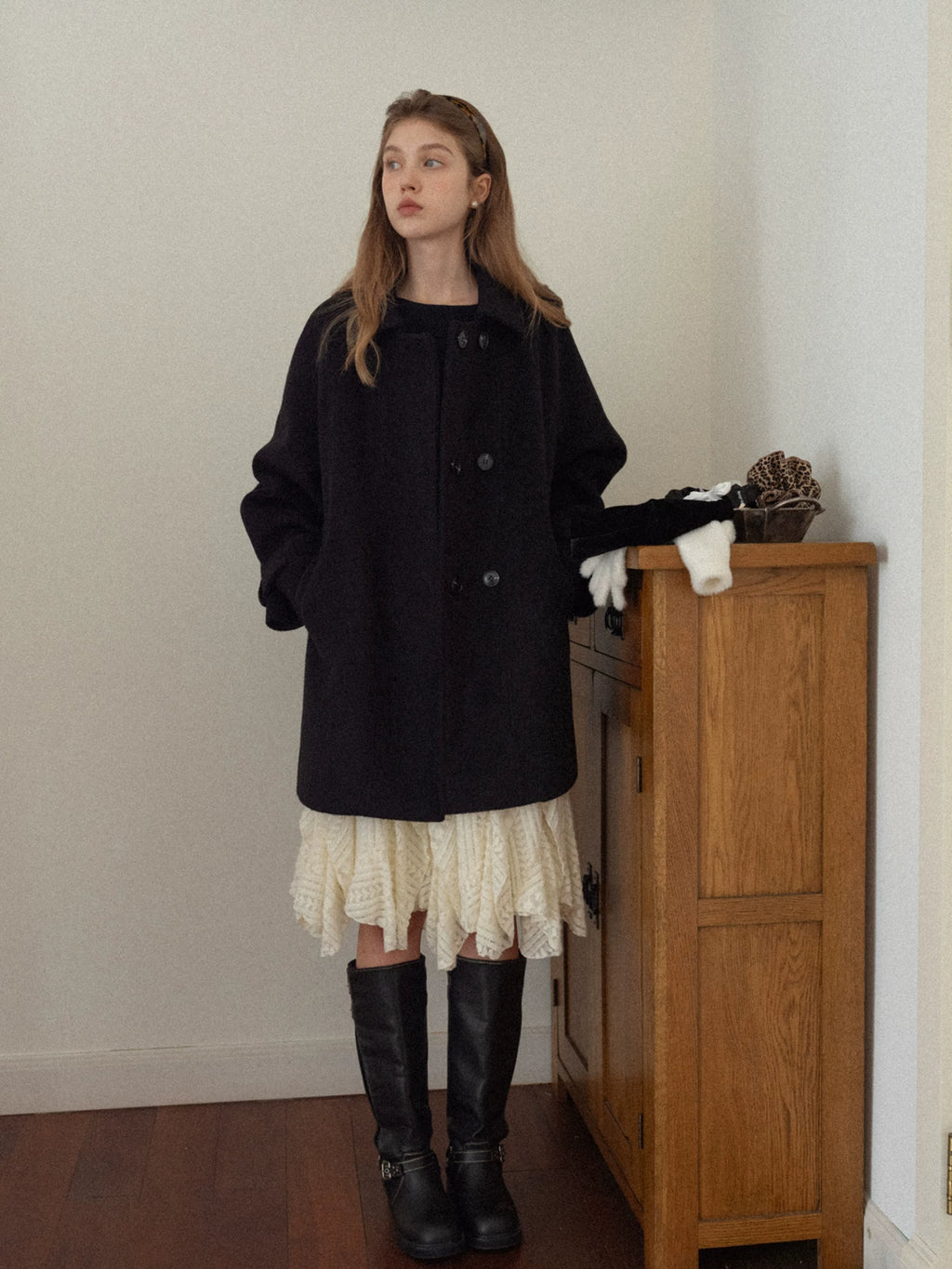 EGGKA Irregular Ruffle-edged Lace Skirt