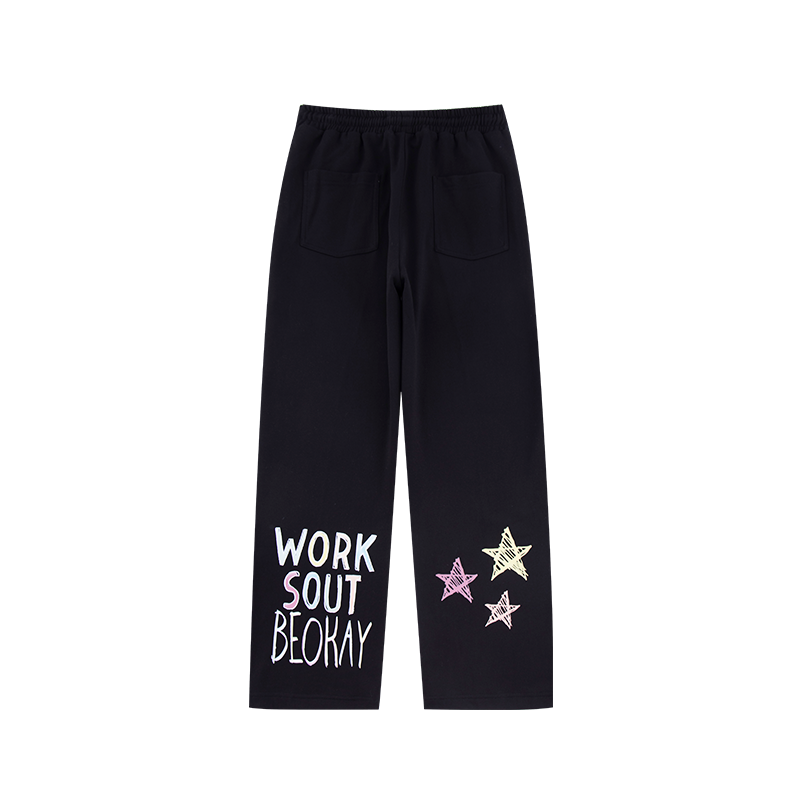 NICEBAD graffiti font star print sweatpants