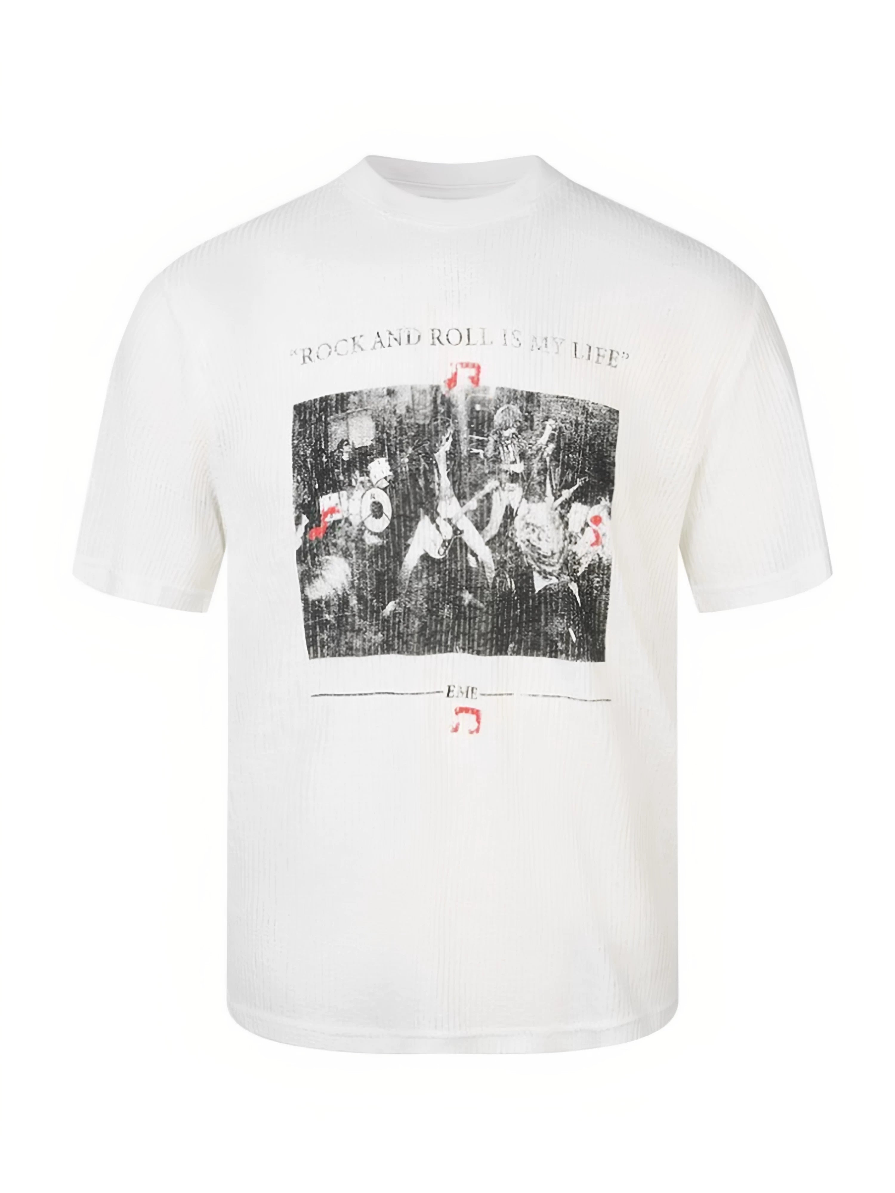 EME Retro Old Letter Print Knitted Tee
