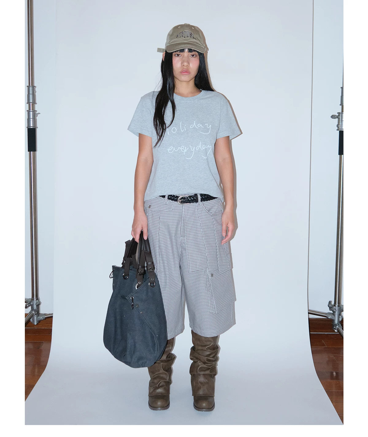 FUNKYFUN Fun Handwritten Slogan Front Shoulder Tee
