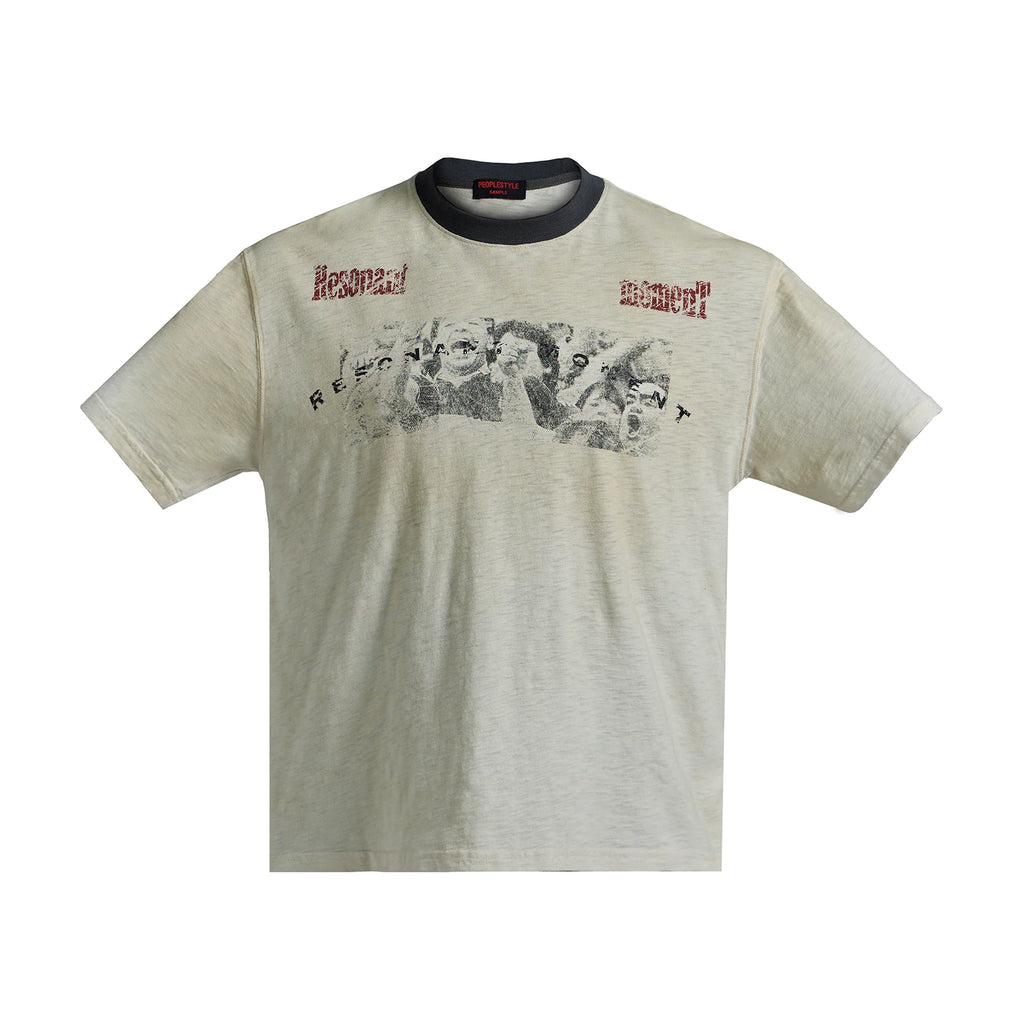 PEOPLESENSE Vintage Loose Shoulder Tee