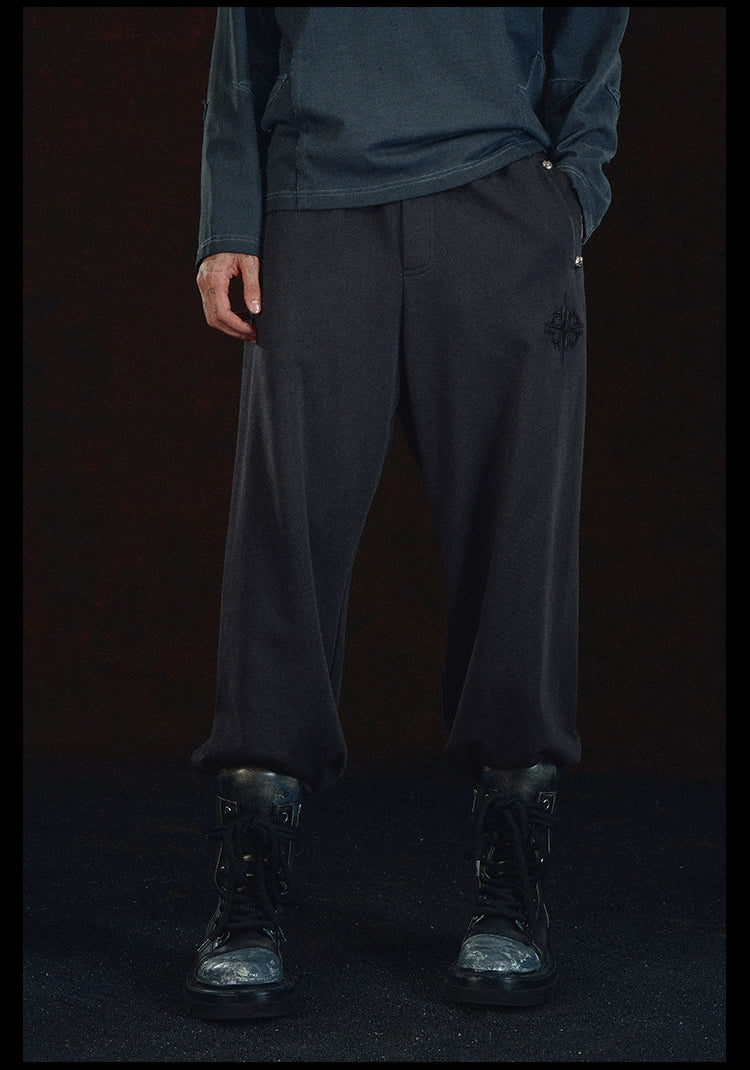 DICETINY Loose Rivet Contrasting Casual Pants