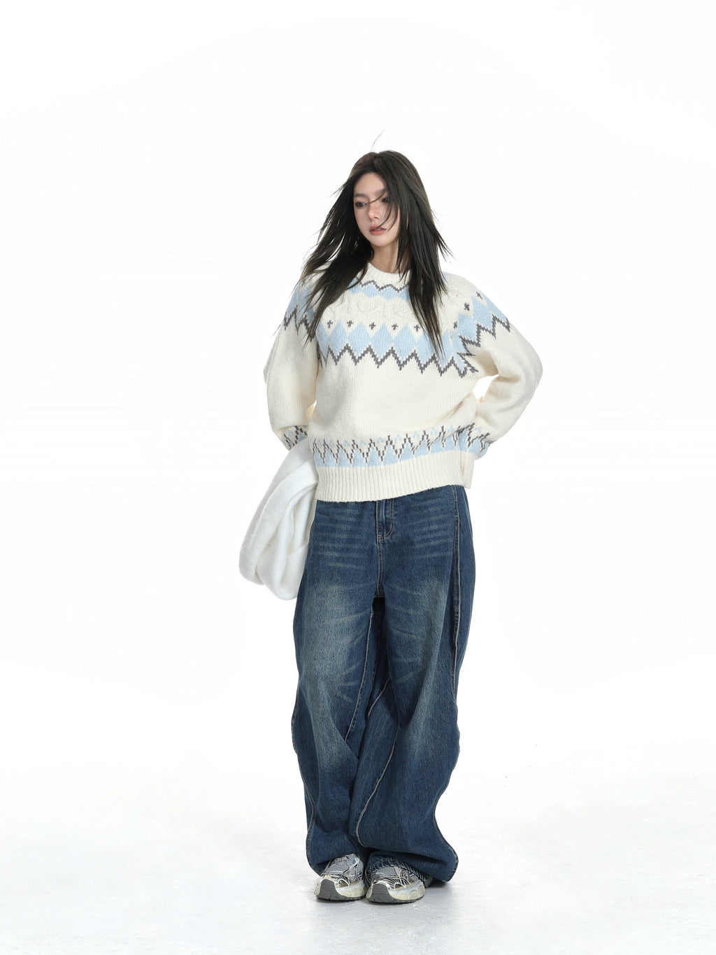 KDASE Retro Lazy Soft Waxy Oversized Knitted Sweater