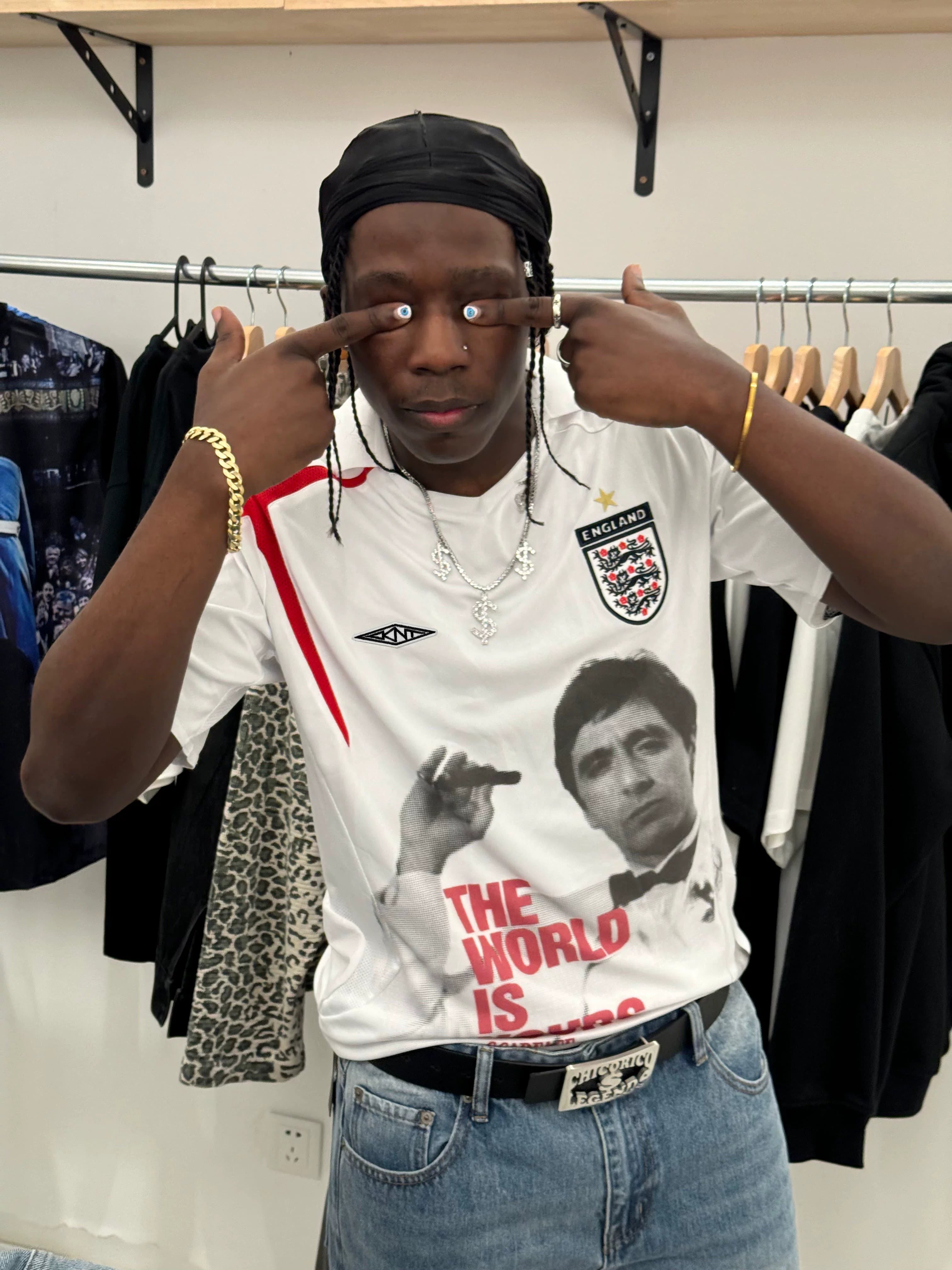 REMAKE England Portrait Print Nuo Football Short Sleeve