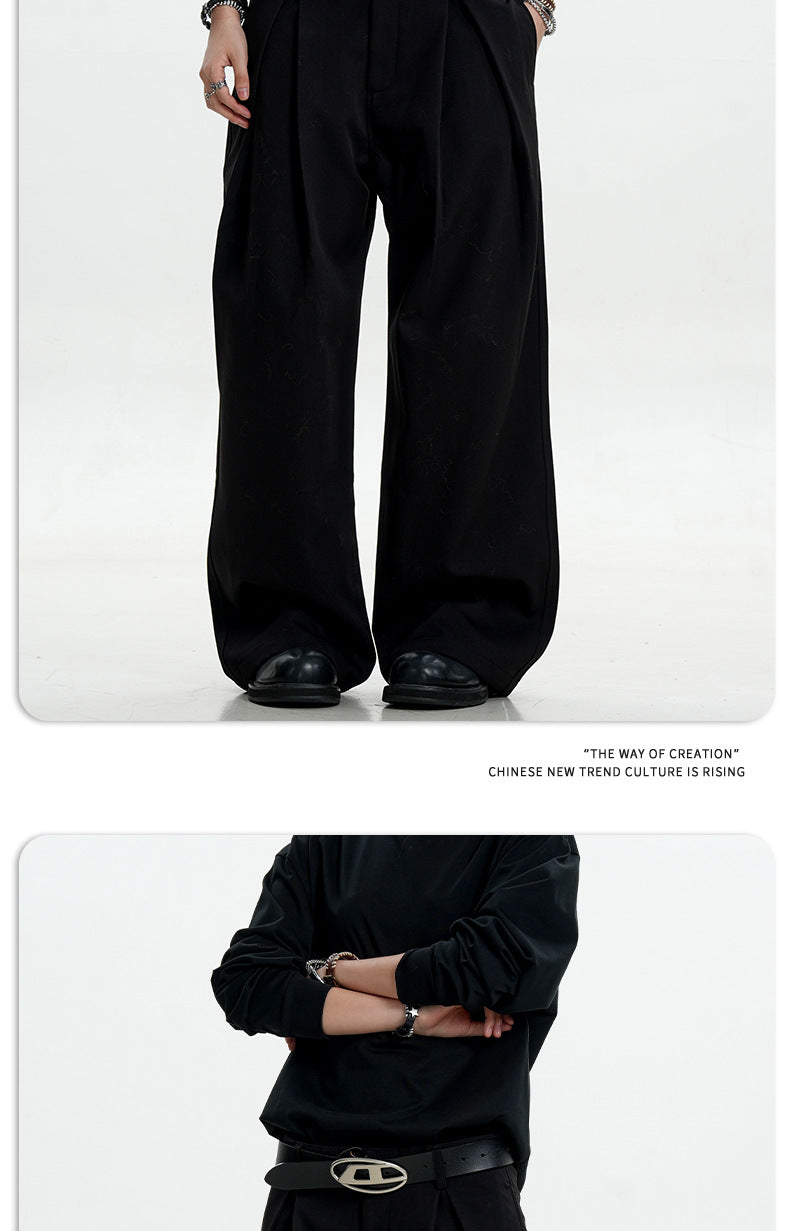 11KN Pleated Loose Three-dimensional Trousers