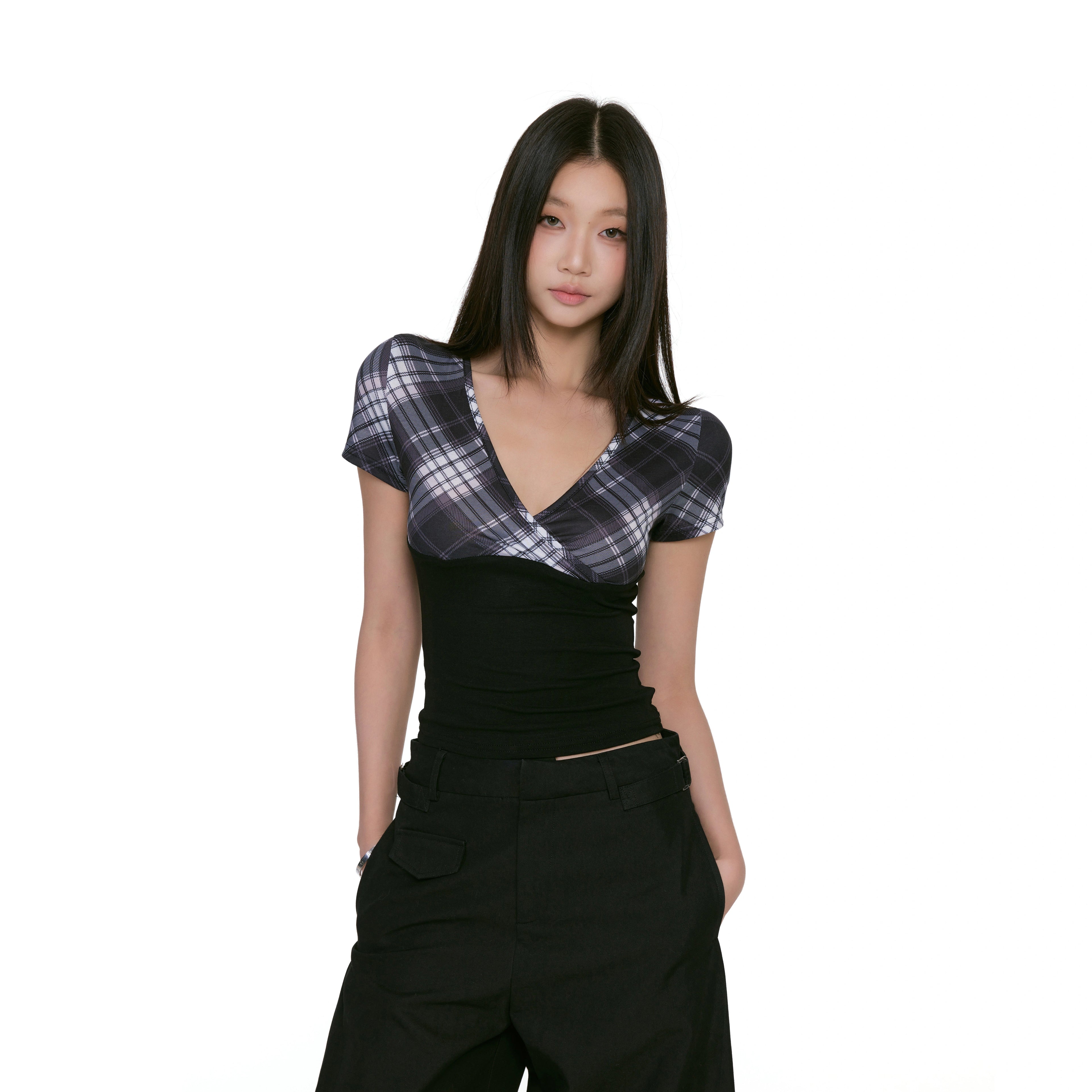 WITHMIN Slim and Thin Plaid Pure Desire Tee