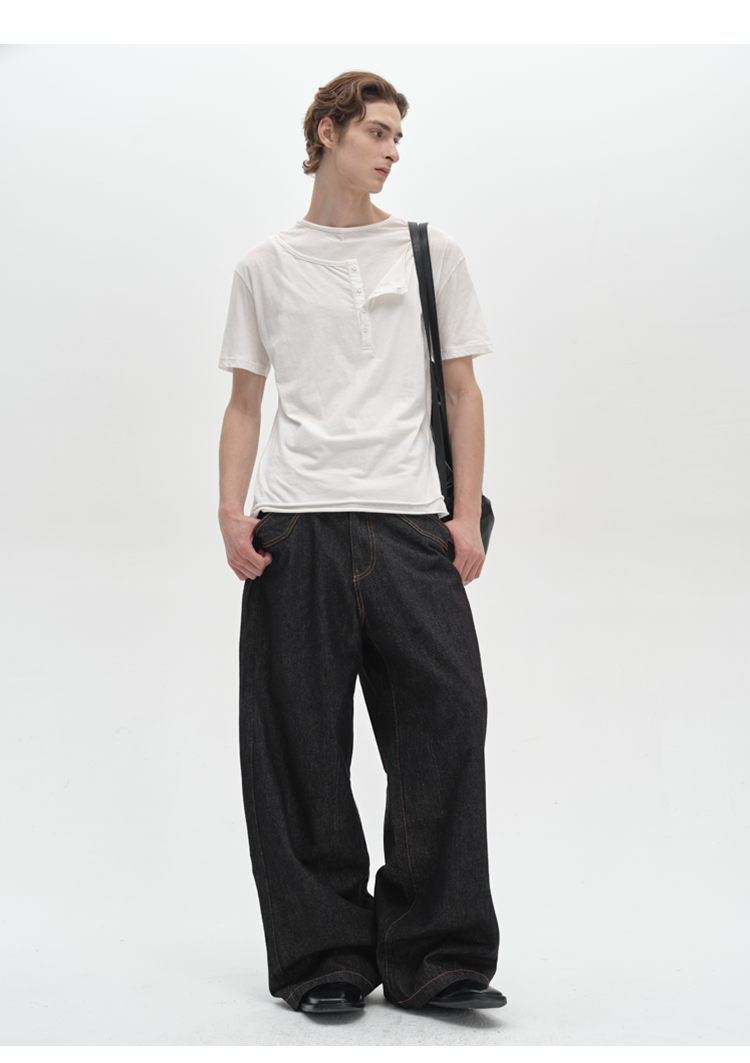 POH Butterfly Bag Embroidered Straight Loose Jeans