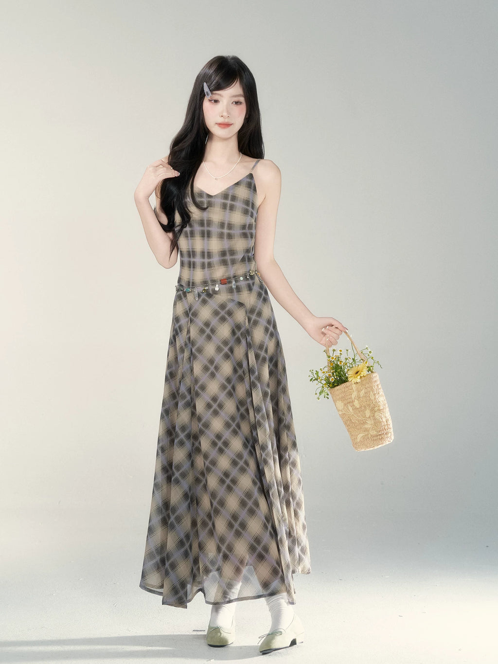 Wildberry Checked Suspender Dress