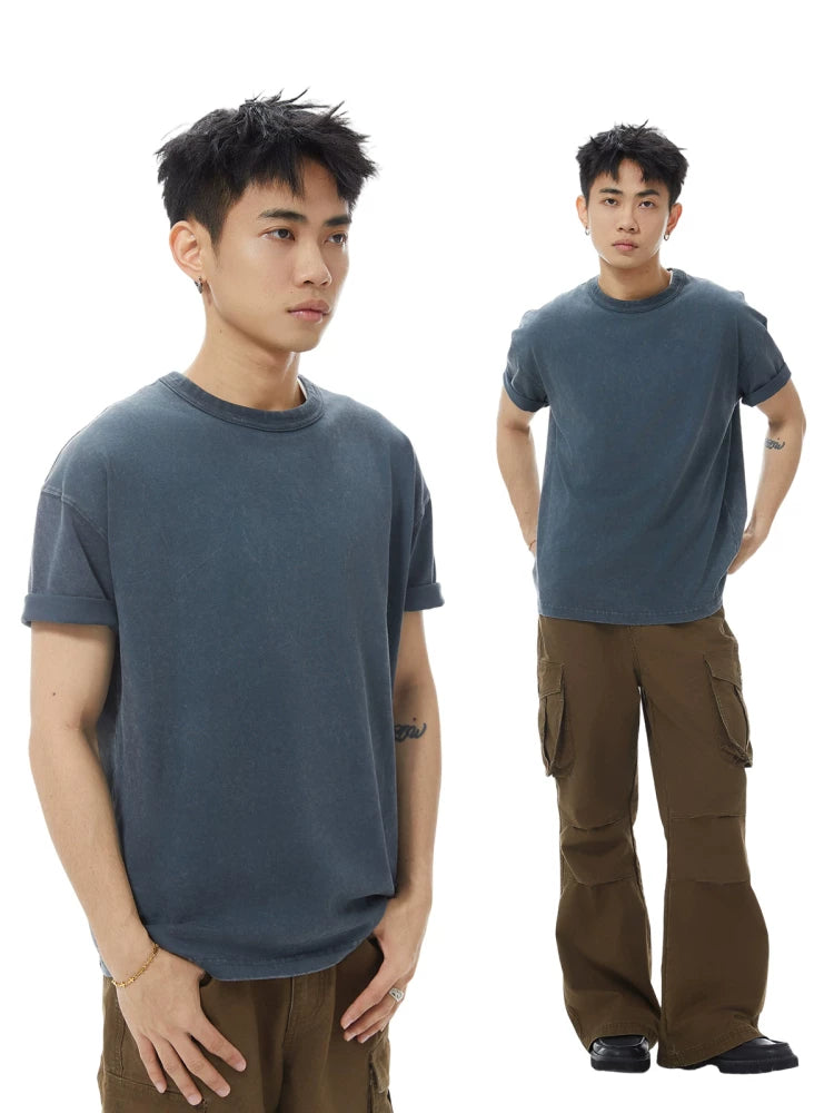 GOODLIVEABLE Old Small Cuff Casual Tee