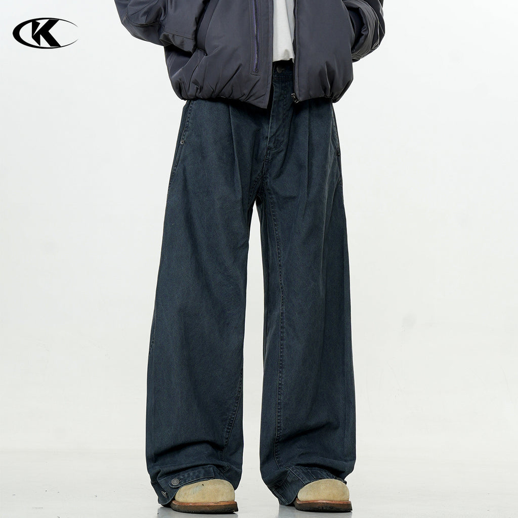 11KN versatile loose scimitar wide-leg Pants