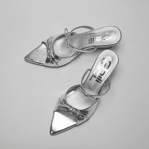 CHILIGIRL Wedge Heel Pointed Open-toed One-word Sandals