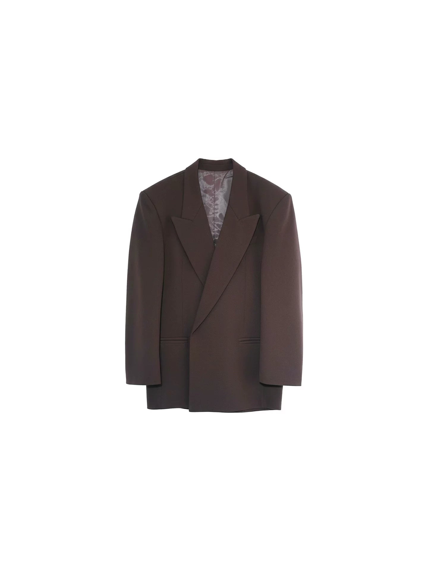 KELIFAN Retro Front Shoulder V-neck Contrasting Blazer