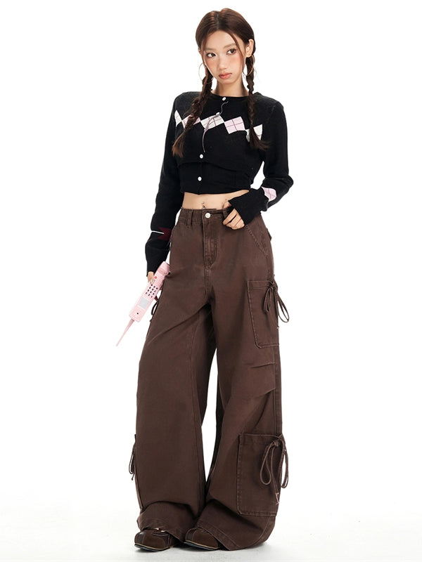 KPSR Three-dimensional Strap-up Pleated Jeans