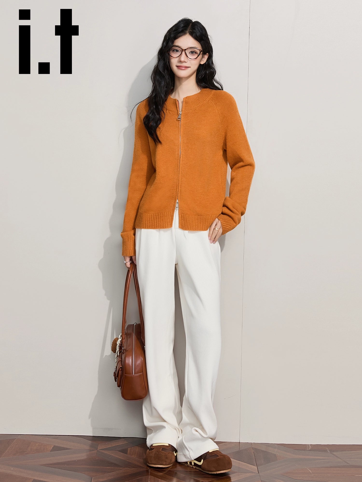 IT: CHOCOOLATE Double Zipper Knitted Cardigan