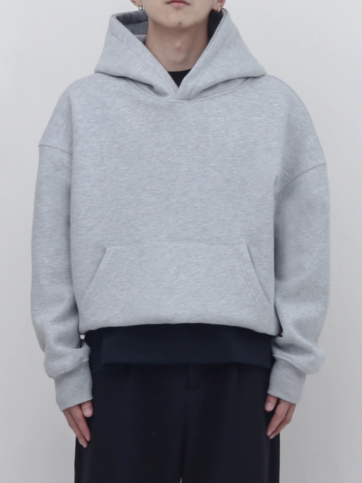 PERDU Silver Fox Fleece Loose Pullover Fleece Hooded Sweater