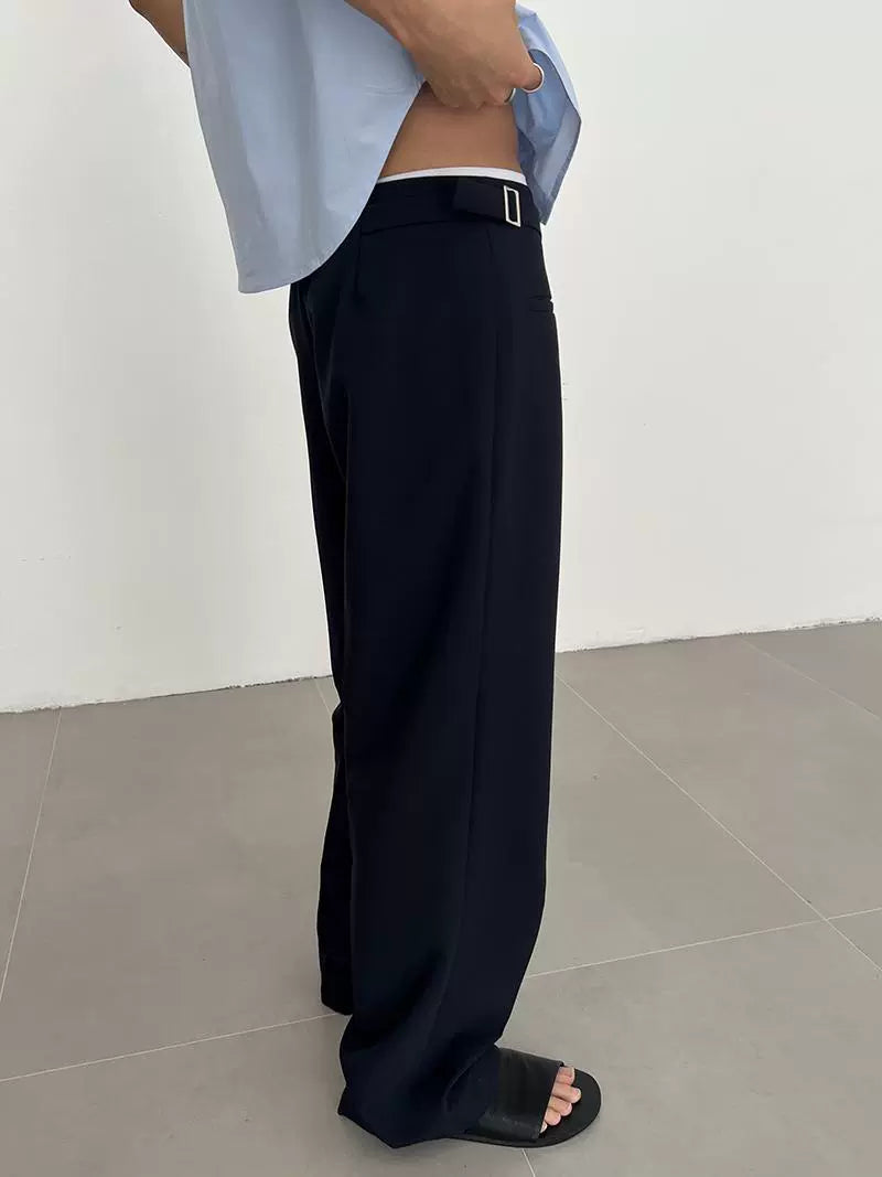 COLN Belt Adjustable Straight Pants