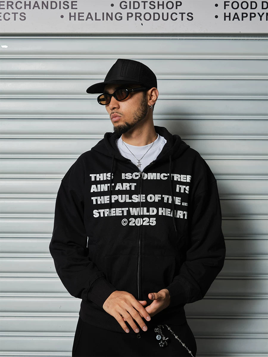 ComicTree Full Print Old Zip Hoodie Sweater