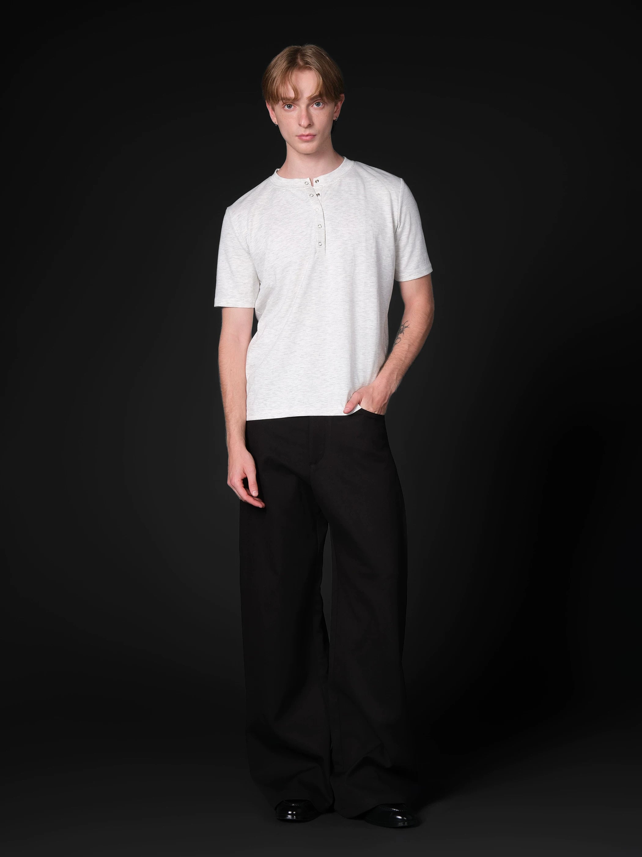 Set for life Modal Cloud Sense Henry Collar Short Sleeve