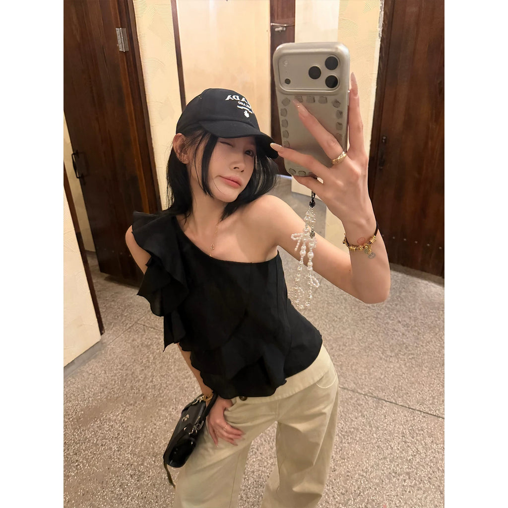 YOUNG KYLIN Slash Shoulder Short Versatile Suspender