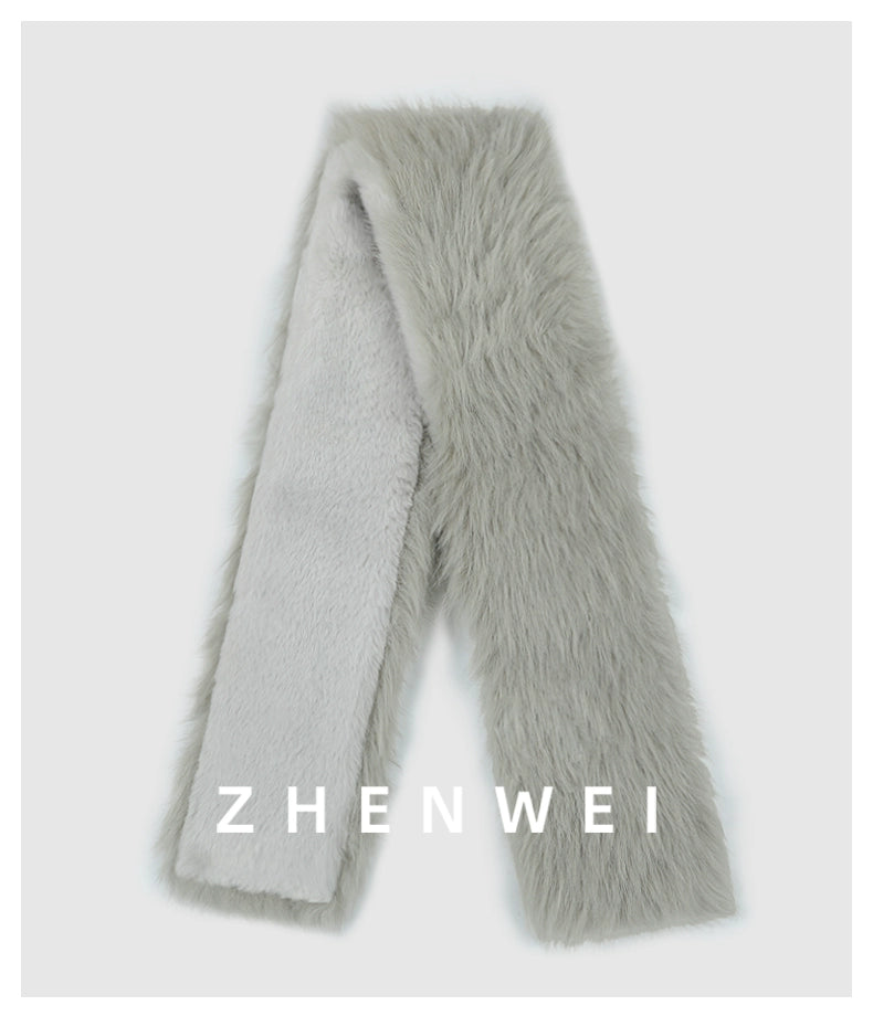 ZHENWEI Thickened Furry Scarf