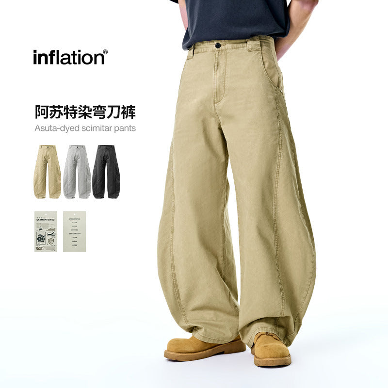 Inflation Wide Leg Casual Washing Tooling Scimitar Pants
