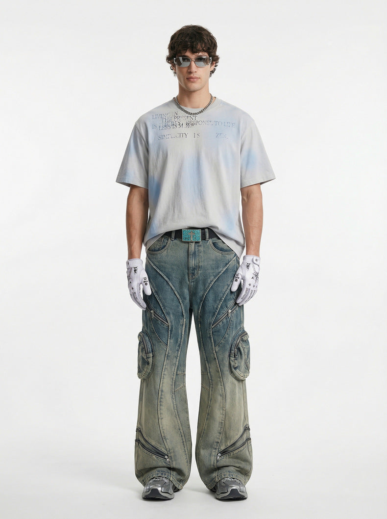 Inflation 305g Oversized Cotton Letter Short Sleeve Tee