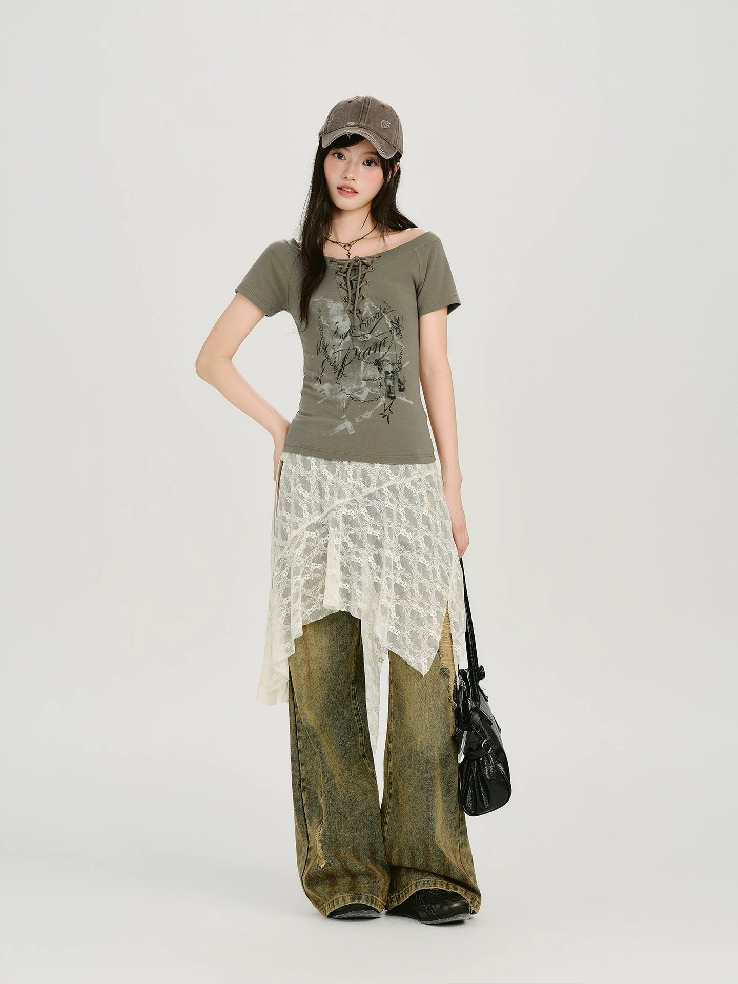 Girlyhalo Casual Irregular Fart Curtain