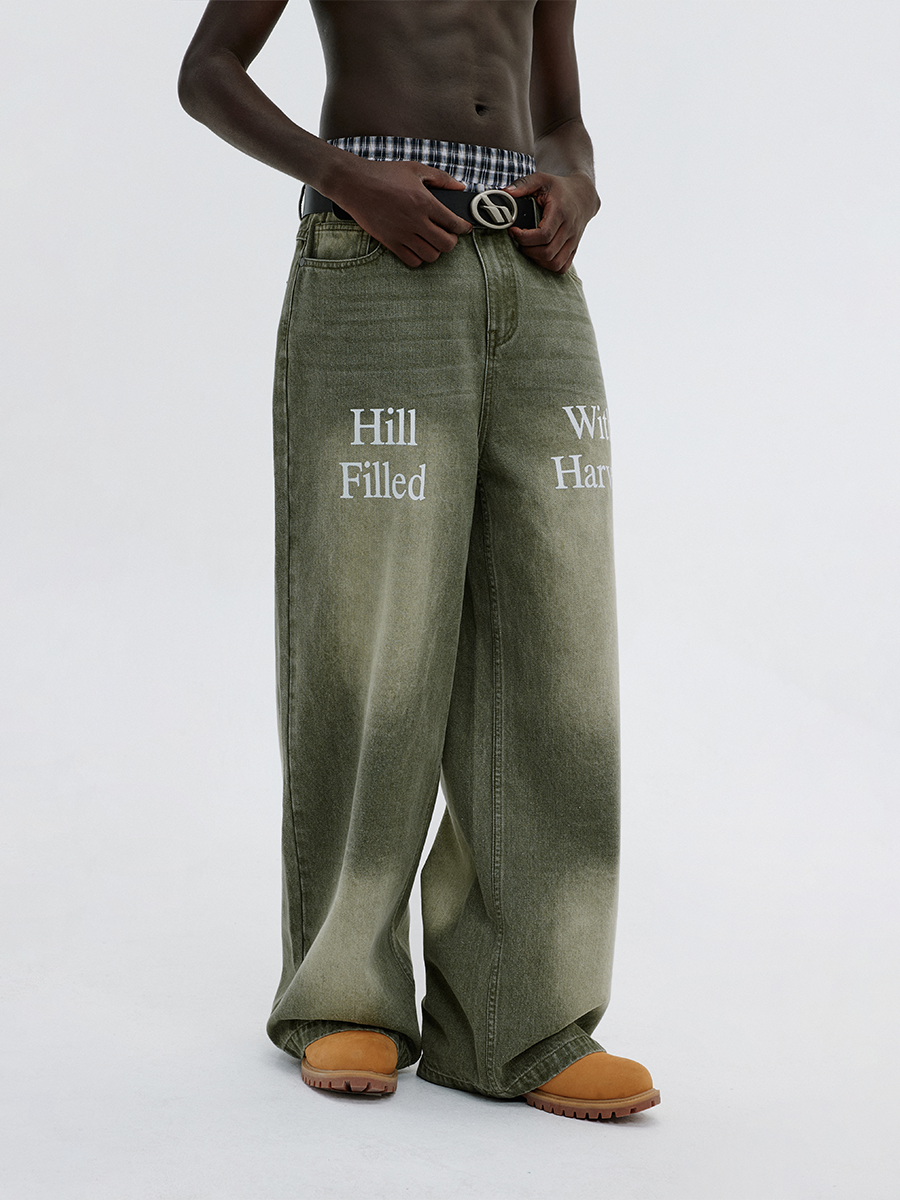 ATRY Printed Washed Old Jeans