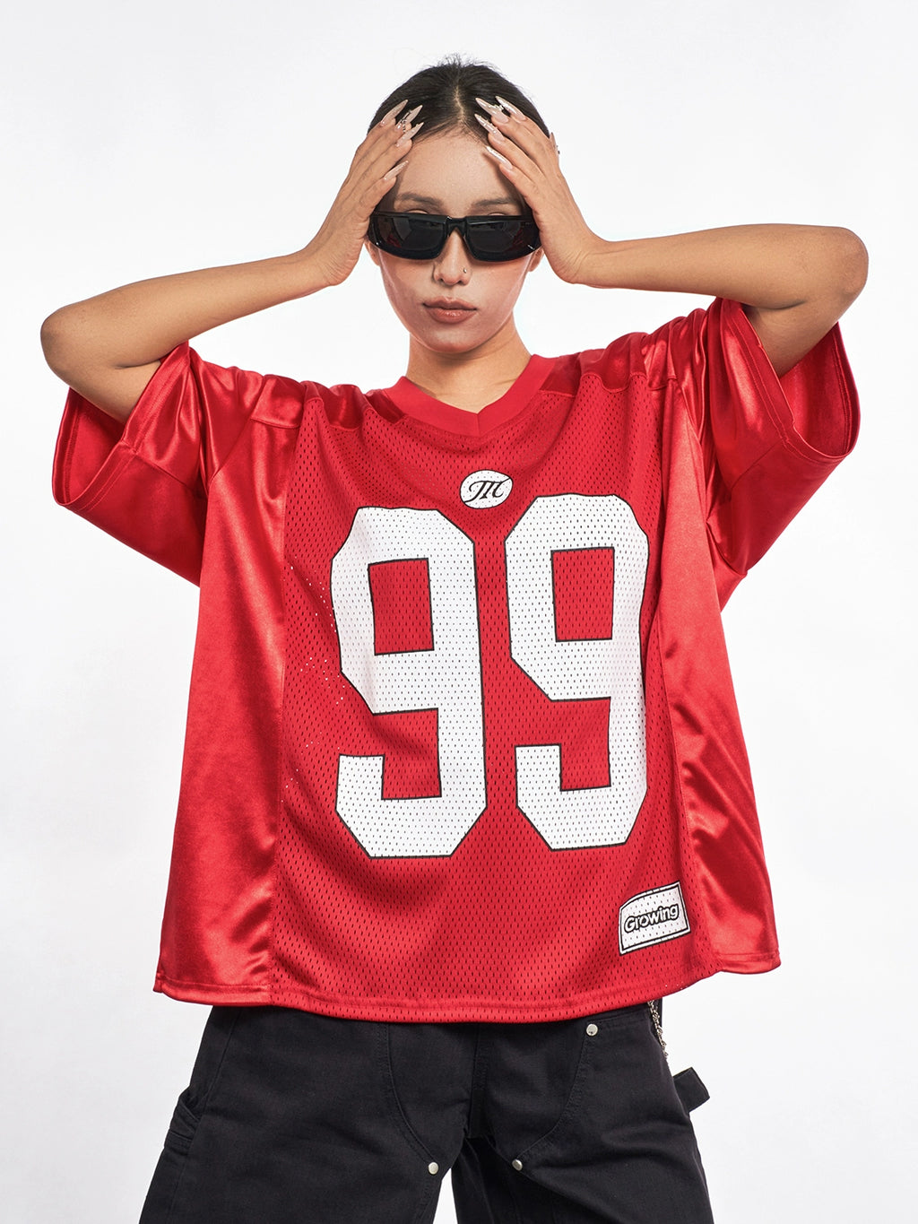 MT99 Alphabet Sports Breathable V-Neck Jersey Tee