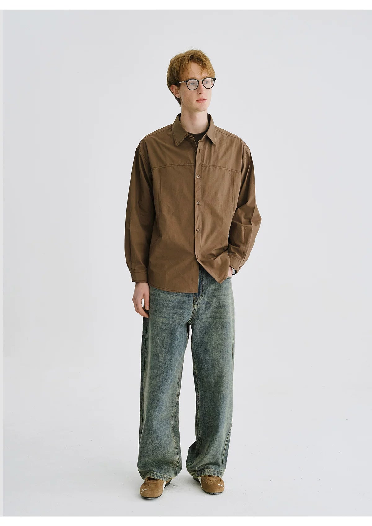 LIVINGTOWN Simple Versatile Lapel Casual Shirt
