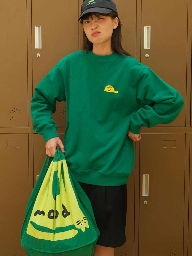 Mood Like Me Cat Printed Grid Tote Bag