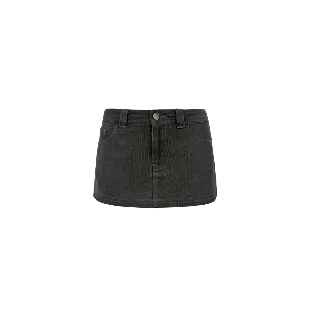 Jim Kennet Vintage Work Wear Fake Two-Piece Denim Skirt
