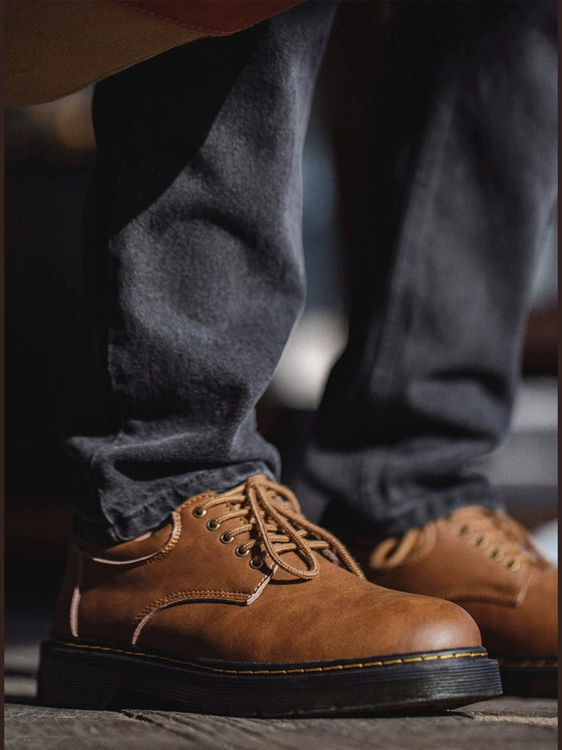 Maden Casual Versatile Big Head Leather Shoes