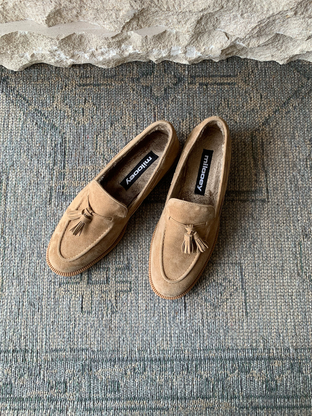 Milooey Leather Suede Fringed Loafers