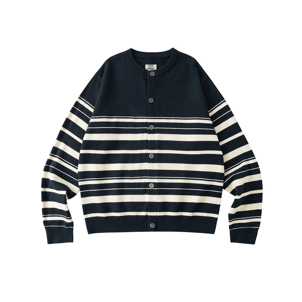 LR MADE Irregular Contrasting Striped Casual Sweater