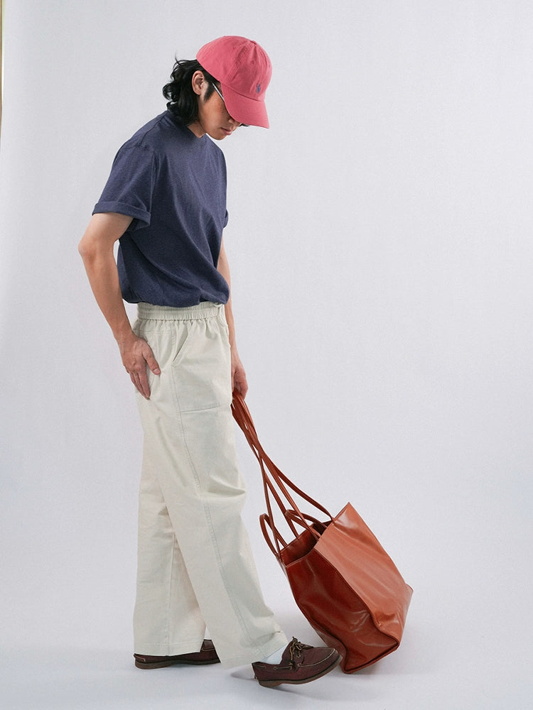 O3PARK Japanese Loose and Versatile Scimitar Silhouette Casual Pants