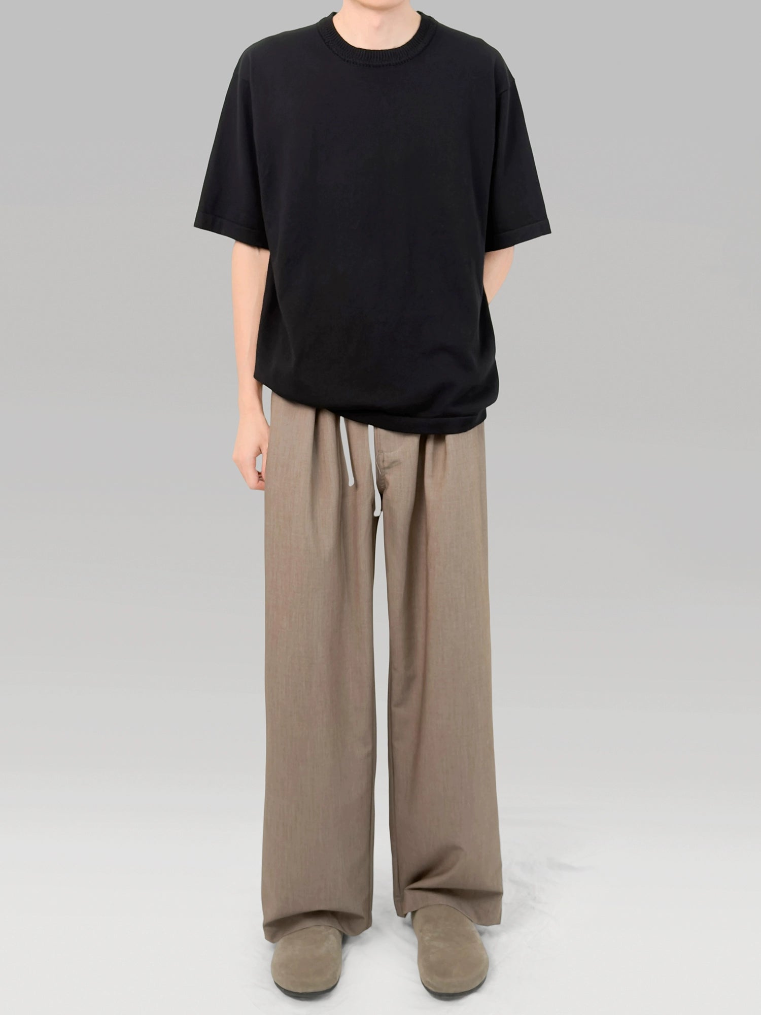 PLUS NO LOGO Striped Loose Straight Trousers