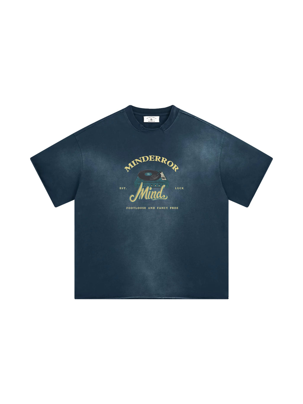 MindError Retro Record Player Print Tie-dye Tee