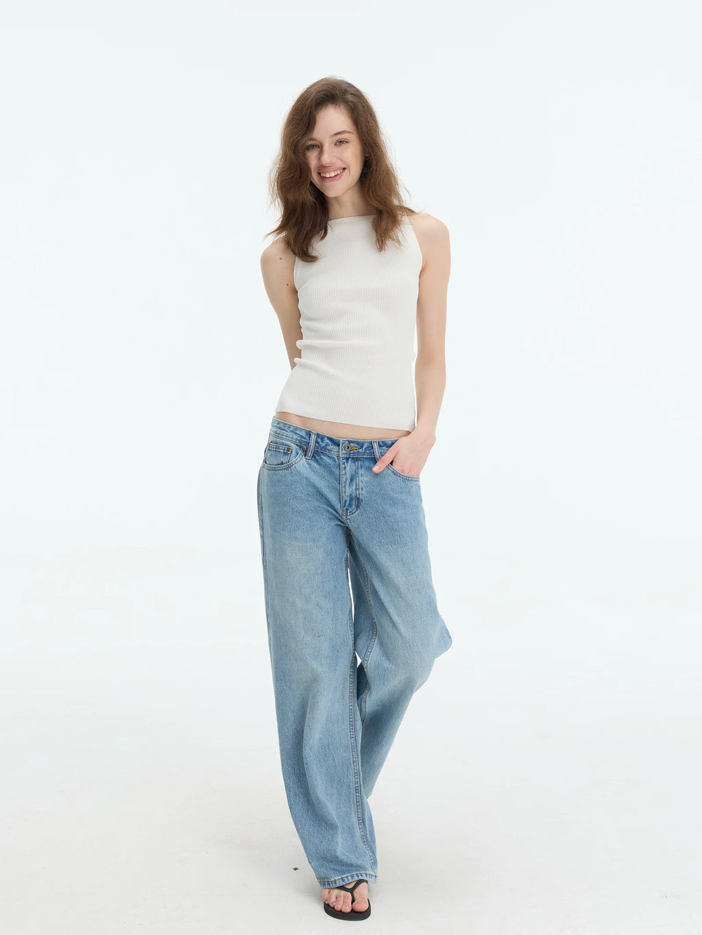 Veryrareme One-Neck Knitted Sling Vest