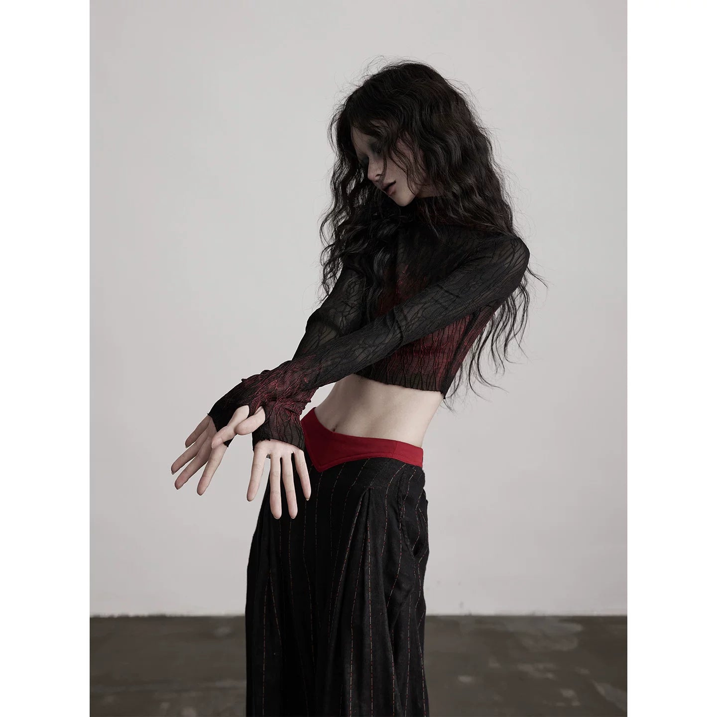 INDULGE Gradual Change Net Lace Short Long Sleeve