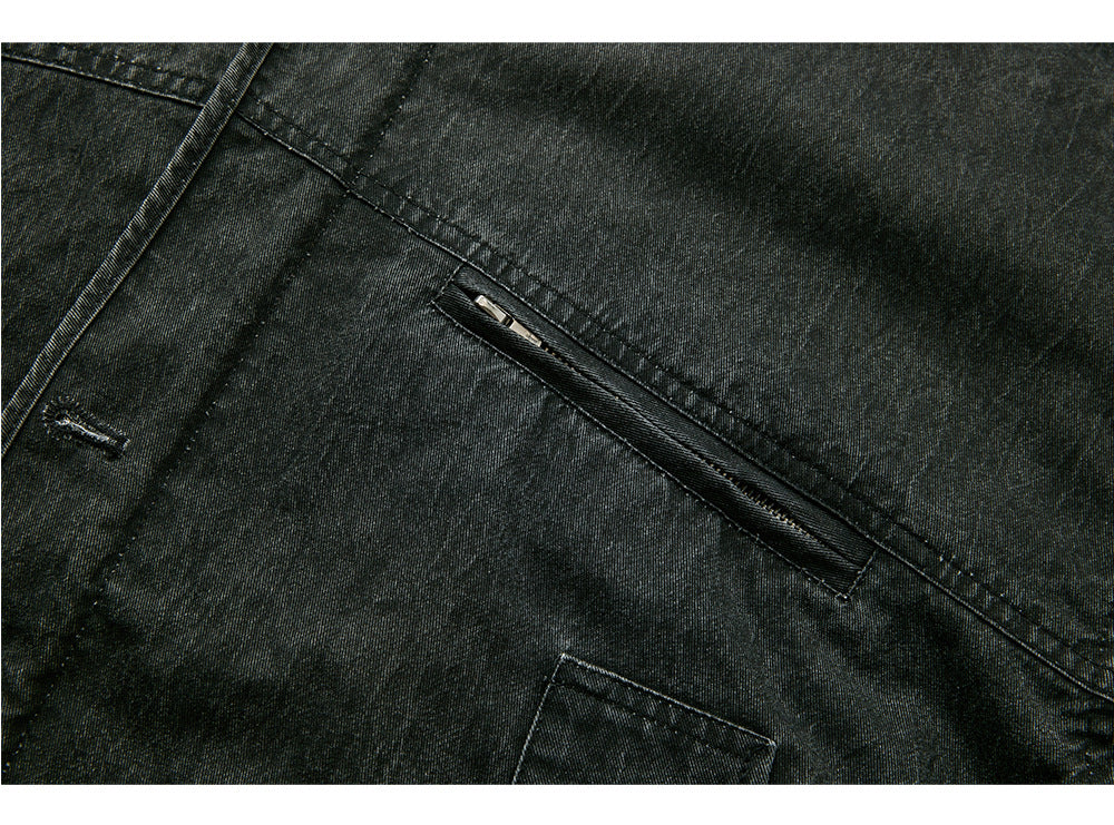 EME Retro Corduroy Lapel Short Wide Thin Jacket